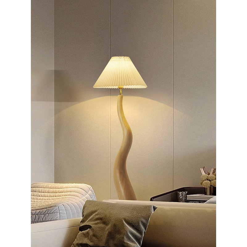Simple Fabric and Resin Artistic Floor Lamp, Beige