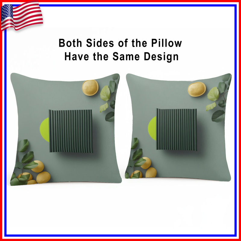 Coussins décoratifs rayés vert foncé, 26 po x 26 po
