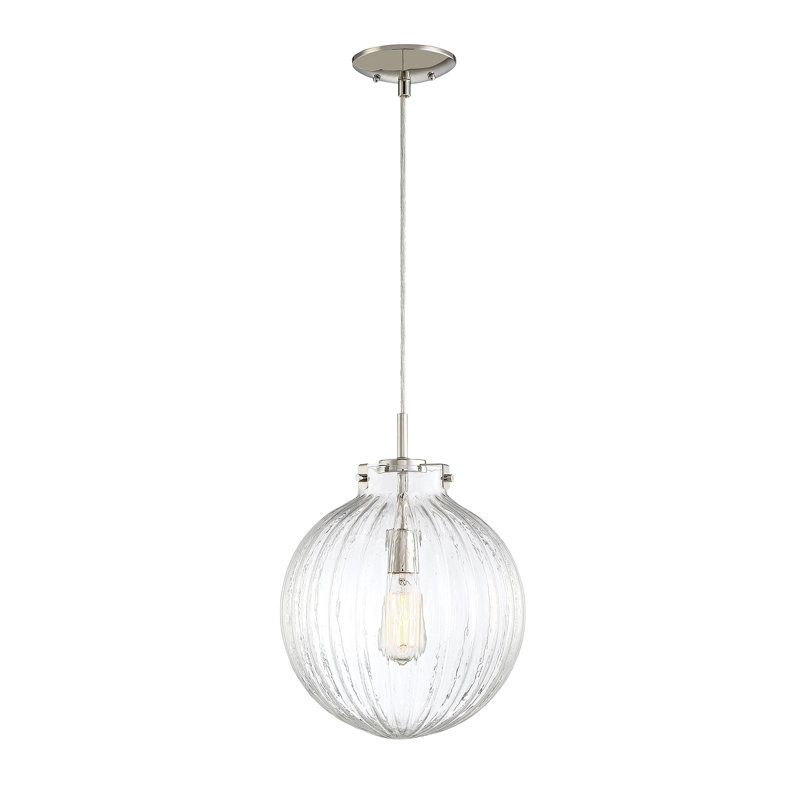 Luminaire suspendu sphère 1 lumière Suzman, Nickel poli