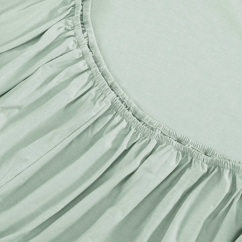 Ensemble de draps en coton Tommy Hilfiger, Vert, Ensemble de draps pour lit double avec 4 pièces s