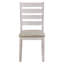 Ensemble de 2 chaises décontractées pour salle à manger décontractée avec siège rembourré au fini blanc grisâtre