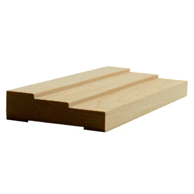 Boîtier en escalier contemporain de 2 1/2 po de largeur x 3/4 po EWCA34. Garniture sans finition, Érable