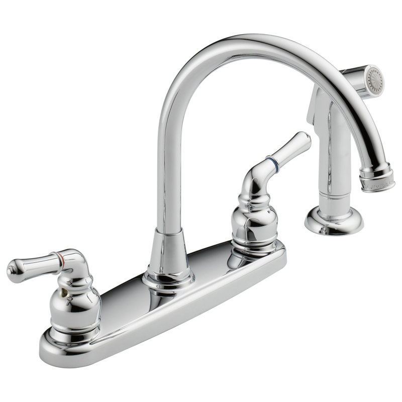 Westbrass Kitchen Faucet with Side Spray, Polished Chrome