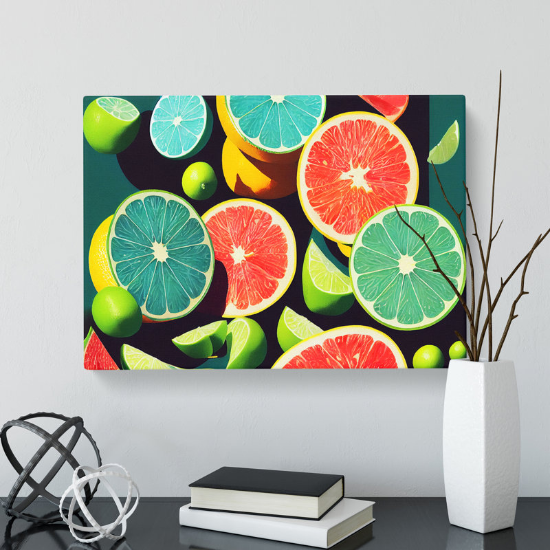 Citrus Fruit Pop Art - Wrapped Canvas, 35cm H x 50cm W x 3cm D