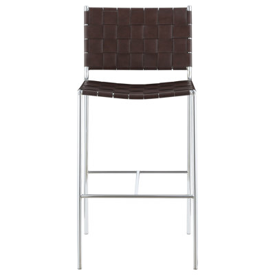 Novalynn Heritage Design - Tabouret à hauteur de comptoir Novalynn brun et chrome