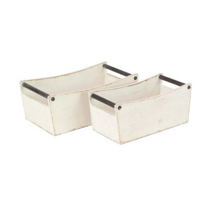 Gracie Oaks Solid Wood Decorative Bin
