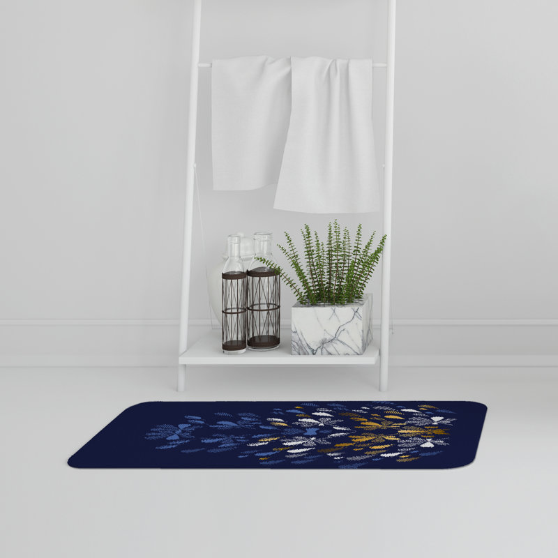 Aivry Memory Foam Non-Slip Bath Rug, Floral 13
