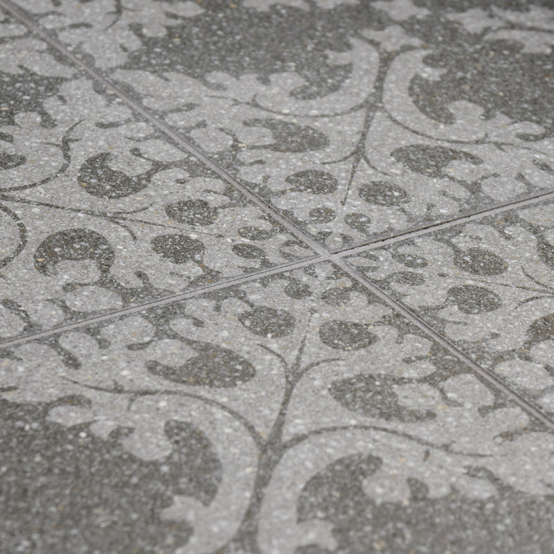 Farnese Molise 11.5" x 11.5" Porcelain Patterned Wall & Floor Tile, Grafito
