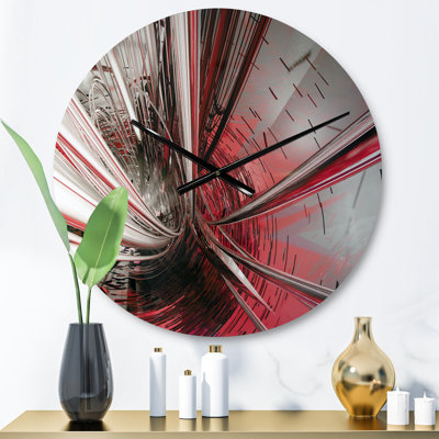 Deep into Middle - Modern wall clock, Red Metal Wall Clock