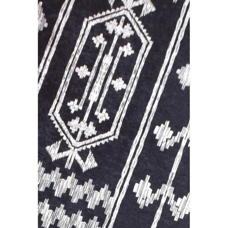 Tapis d'entrée de qualité supérieure, noir et blanc | 100% polyester, hauteur des poils de 0,16 po, antibactérien, antidérapant | Lavable à la machine, facile d'entretien, parfait pour les vestibules et les salons | Conception durable et élégante 