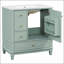 Meuble-lavabo autoportant avec lavabo, structure en bois massif, porte à fermeture en douceur, tiroirs multiples, tablettes de rangement, idéal pour les salles de bain pratiques et élégantes