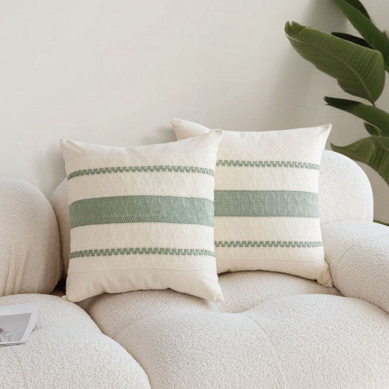 Housse de coussin Barossa, Carré 20 po, Vert sauge