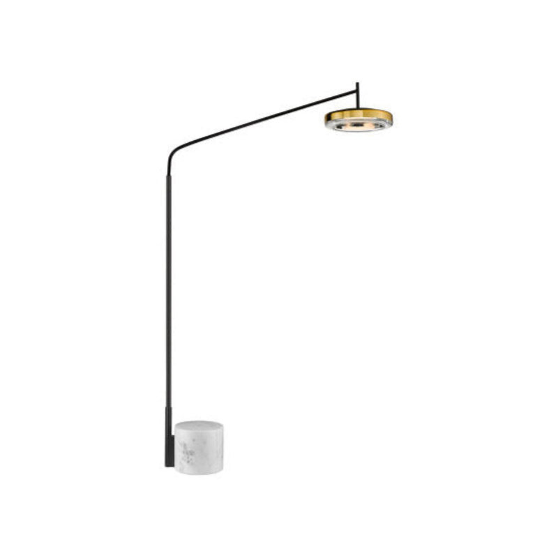  Lampe sur pied à DEL avec base en marbre et abat-jour en verre Lampadaire | Haut cadre en acier pour le salon