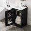 Meuble-lavabo de salle de bain avec lavabo, armoire de salle de bain avec porte à fermeture douce, support de rangement et tablette réglable