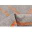 Tapis géométrique gris clair / orange en laine tissé à plat à la main Abreia