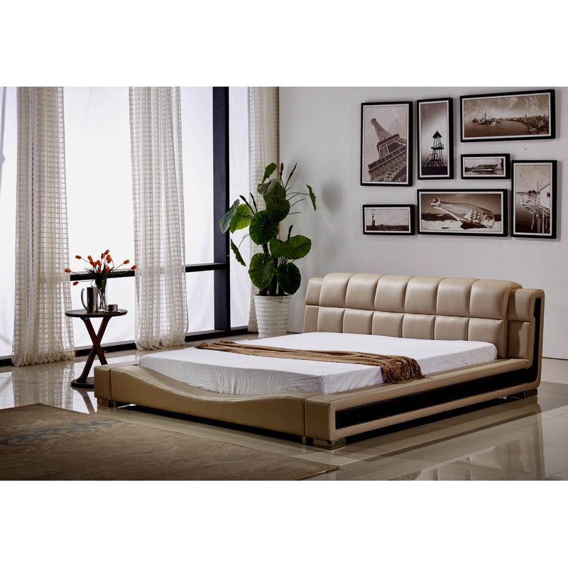 Pottorff Vegan Leather Platform Bed, Queen