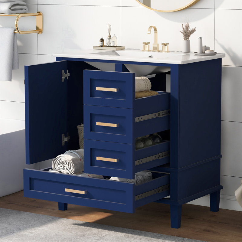 Base de meuble-lavabo simple 67 18,3 po 67 seulement, Bleu