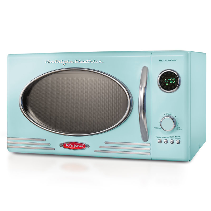 Nostalgia Retro 19" 0.9 cu ft. 800-Watt Countertop Microwave Oven, Aqua