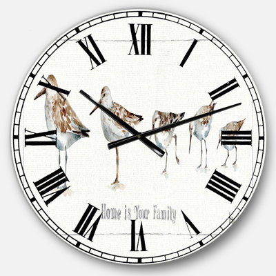 Pebbles and Sandpipers Family - Horloge murale traditionnelle