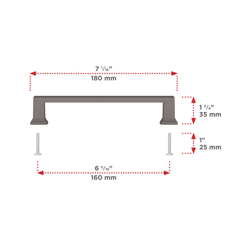 Expression 6.31" Center to Center Bar Pull, Antique Nickel