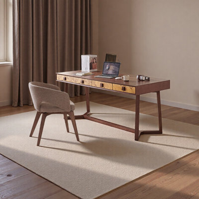 Vintage-Style Solid Wood Office Desk