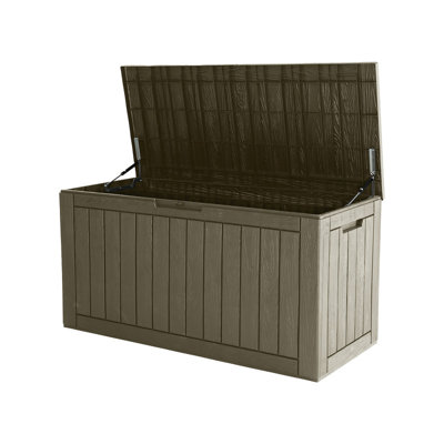 120 Gallon Resin Deck Box – Lockable, Waterproof Outdoor Storage