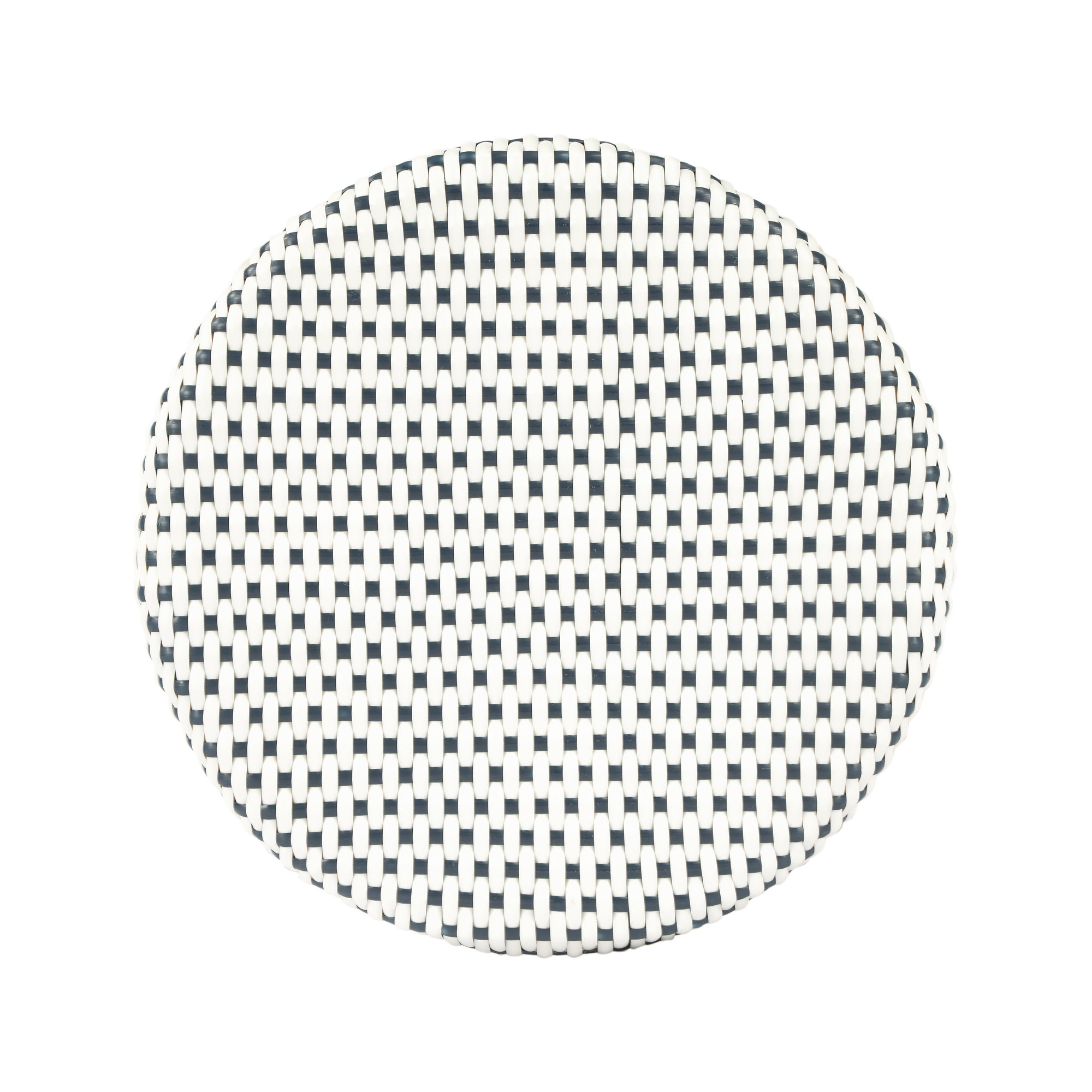 Alastair Bar & Counter Stool, Bar Stool (30" Seat Height), White/Navy Dot/Natural Rattan Frame