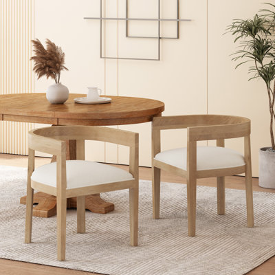 Daney Peony Fabric and Rubberwood Dining Chairs