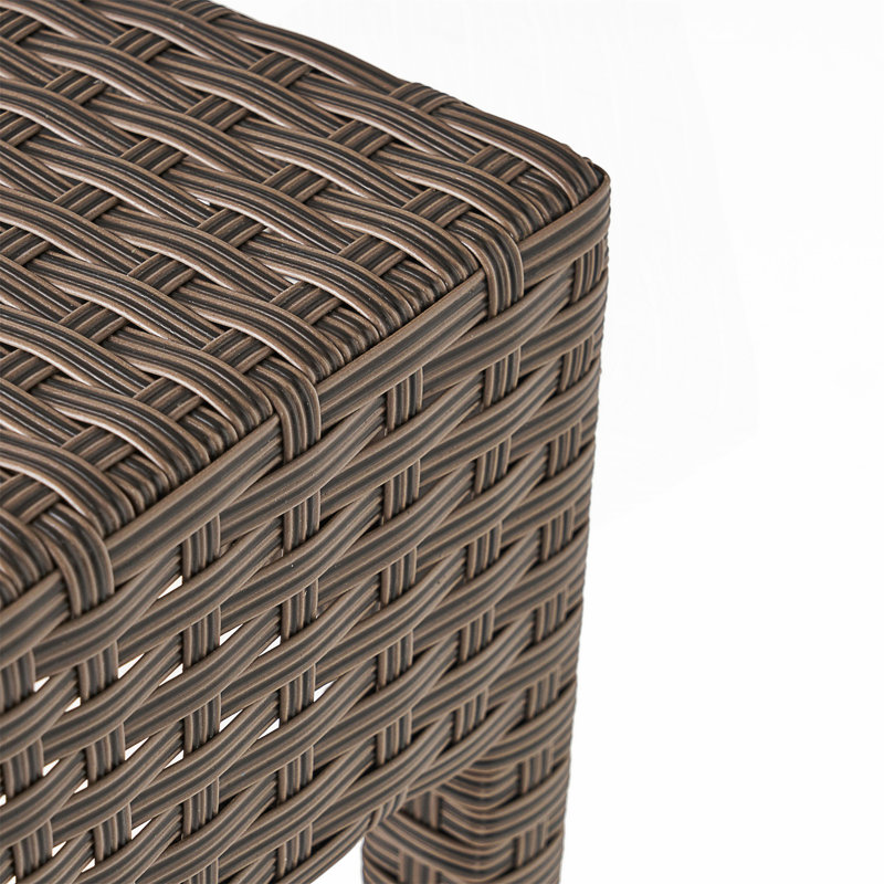 Outdoor PE Rattan Backless Barstools, Set Of 2