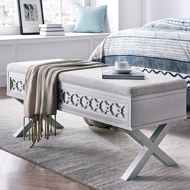 Virgnia Linen Upholstered Storage Bench