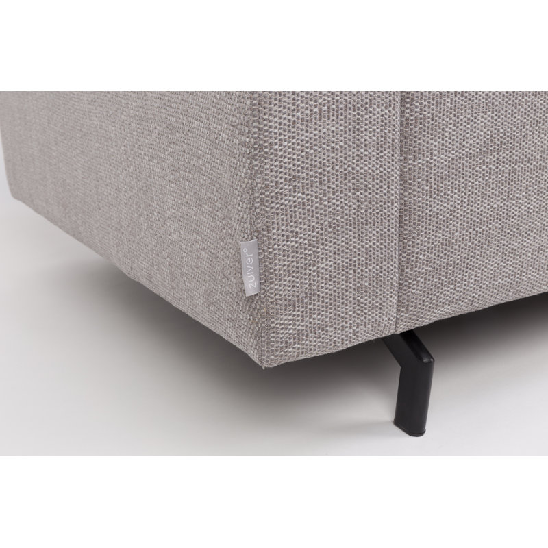 Canapé à accoudoirs carrés 80 po Jean, Mélange de polyester gris