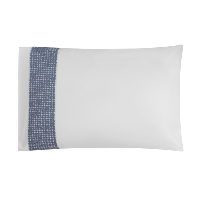 Lagos 100% Cotton Percale Sheet Set, white-french blue, King