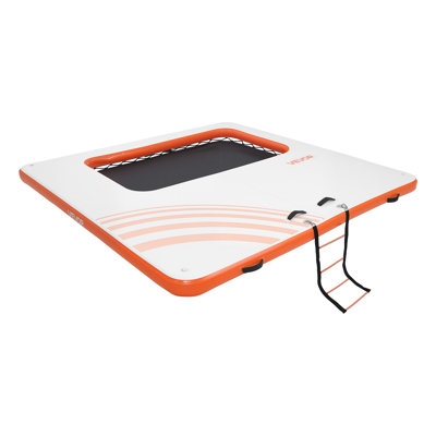 Quai flottant gonflable, plateforme de quai gonflable 10 x 10 pi, tapis gonflable antidérapant avec sac de transport portable et échelle détachable, plate-forme flottante pour la plage