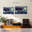 «Elephant Family Starry Night», reproduction sur toile-92760964