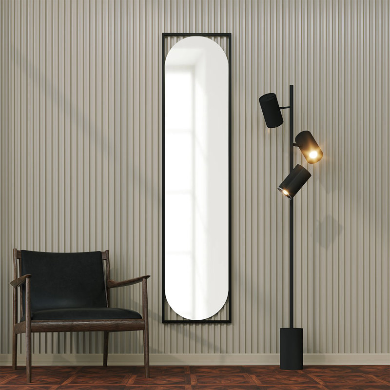 Bisou Rectangle Wall Mirror, Black