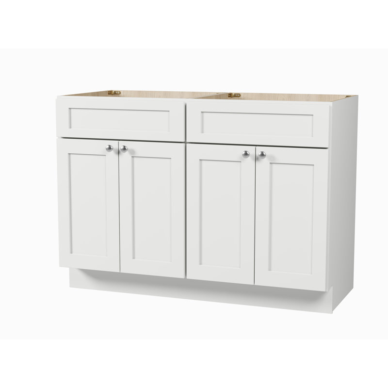 Base de meuble-lavabo double 48 po Disar, Blanc