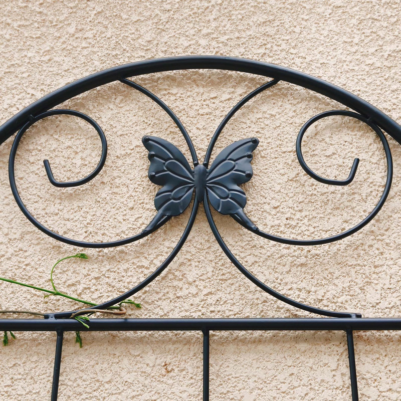 Paquet de 4 treillis de jardin en métal antirouille pour plantes grimpantes support de fleurs extérieur noir