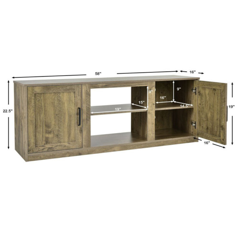 Deangelos Unfinished TV Stand for TVs up to 65", Natural