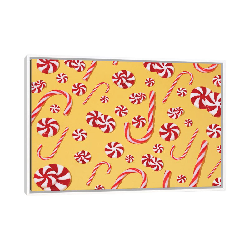 «Candy Cane», reproduction d'art sur toile encadrée, H 40 po x l 60 po, Reproduction encadrée sans passe-partout, Blanc