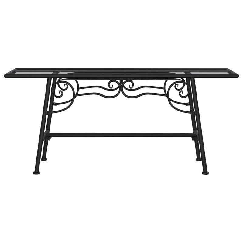  Banc d'arbre en acier noir 43,3 po