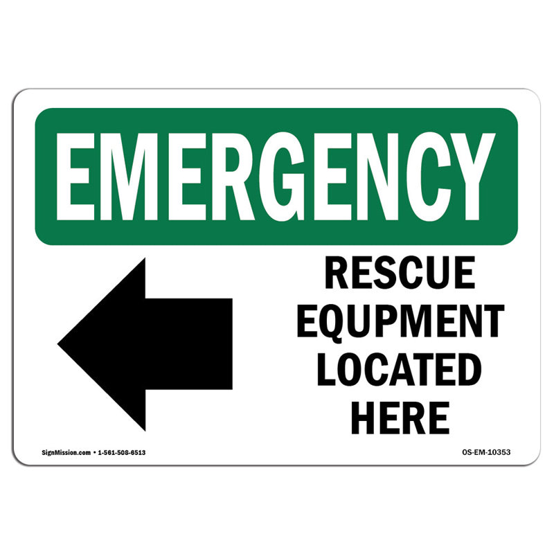 Panneau de secours OSHA, H 12 po x l 18 po x P 0,1 po