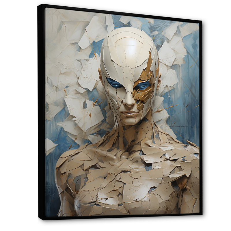 «Darkness Superheros» sur toile, Cadre flottant noir, H 32 po x l 16 po x P 1 po