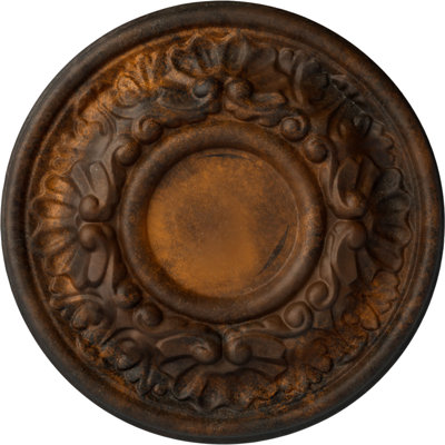 Endurathane Odessa Ceiling Medallion, 7 1/2"OD x 1 1/8"P (Fits Canopies up to 2 1/2"), Hand-Painted Rust Finish