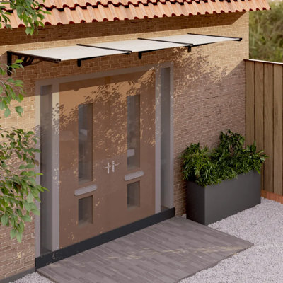 Dakota Fields 297.5cm W x 90cm D Plastic Cover Retractable Patio Awning