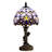 Small Tiffany Lamp Stained Glass Table Lamp Blue Baroque Style Bedside Desk Light Mini Accent Desk Memory Lamp 8X15 Inch