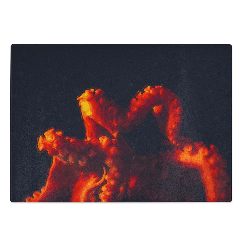 Tempered Glass Octopus Chopping Board, 28.5 cm W x 20 cm L