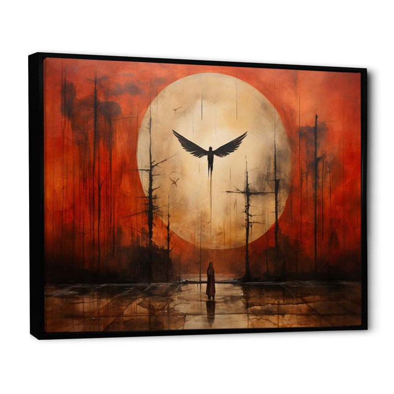 Coral Black Mexico Art The Fall I, reproduction d'art sur toile, H 12 po x l 20 po x P 1 po, Cadre flottant noir