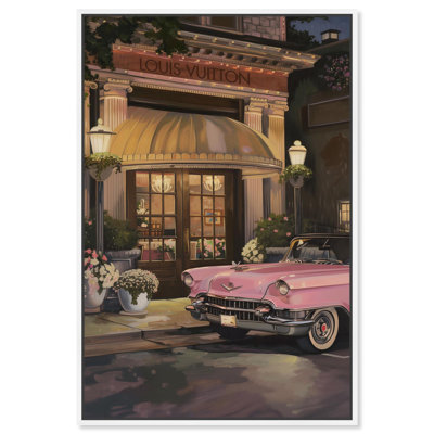 Classic Car Store Visit Canvas by Art Remedy
