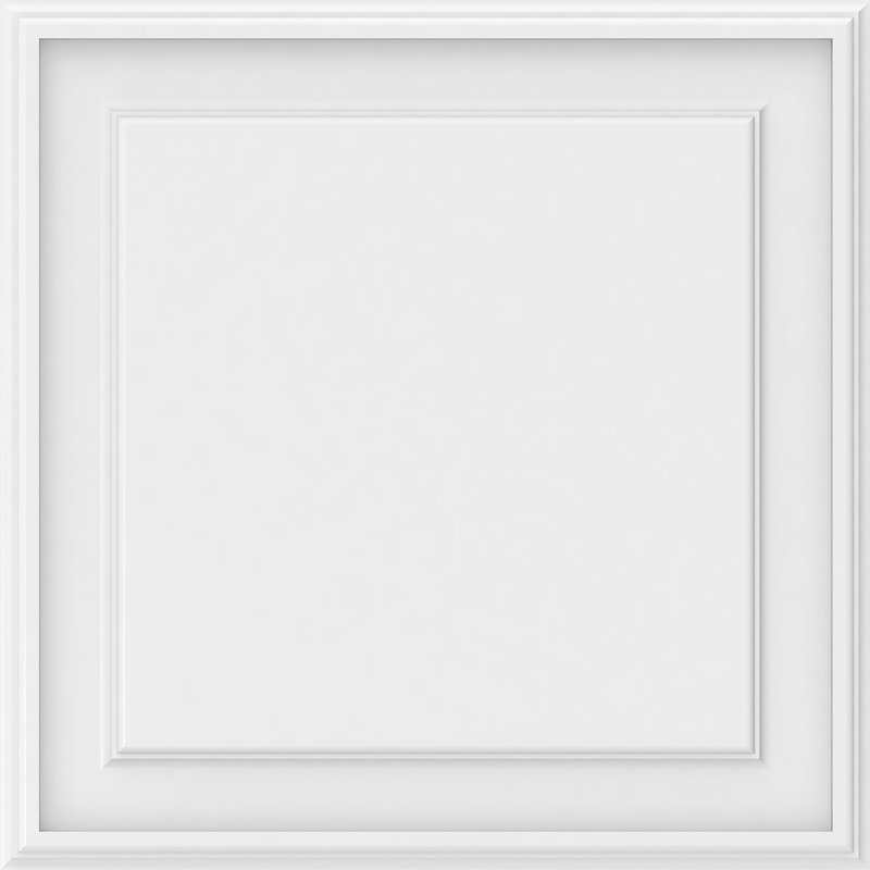 Panneau mural surélevé en PVC blanc Legacy, H 22 po x l 22 po x P 0,63 po
