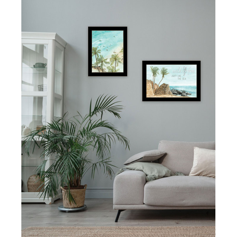 Bay Isle Home «Wild And Free» dans la brise de l'océan! Art mural encadré pour le salon, impression murale pour la décoration intérieure, art mural de chambre à coucher par Cindy Jacobs